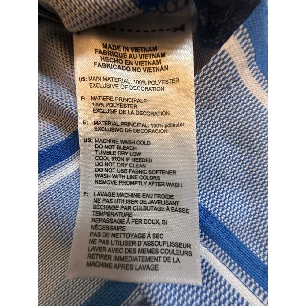 Adidas Men's Short Sleeve Polo Shirt Blue White Striped 2XL Outdoors Golfing-505 - Picture 4 of 7